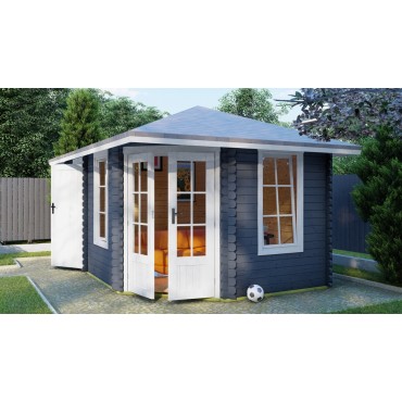 Cabaña de Esquina 28mm Gemma 4.5mx3m Lado Derecho Cabaña de Madera L1