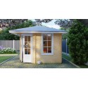 Cabaña de Esquina 28mm Gemma 4.5mx3m Lado Derecho Cabaña de Madera L1