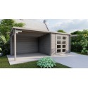 Caseta de jardín Niklasso de 28 mm con porche lateral 3mx2,4m+3m