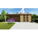 Caseta de jardín NiklassoXXL de 28 mm con porche lateral 3mx2,4m+4m