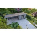 Caseta de jardín NiklassoXXL de 28 mm con porche lateral 3mx2,4m+4m