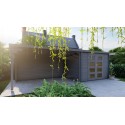 Caseta de jardín NiklassoXXL de 28 mm con porche lateral 3mx2,4m+4m